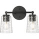 Ashli 2 Light 13.5 inch Matte Black Vanity Light Wall Light